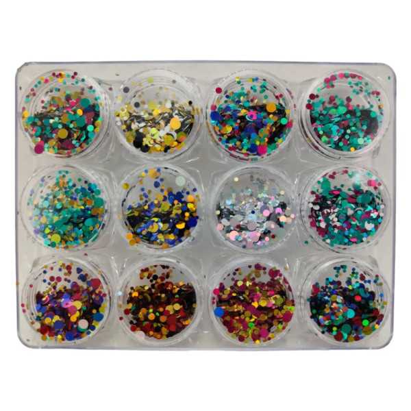 Confeti Metálico Mix - 12 tonos para un brillo espectacular en tus uñas