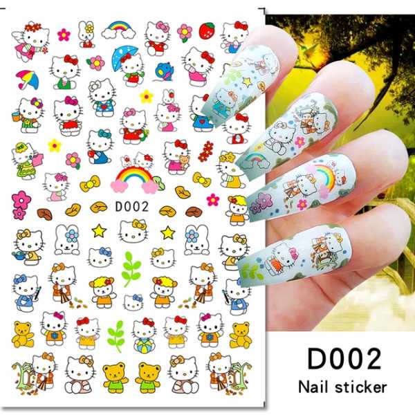 "Stikers de Uñas Hello Kitty - Encanto y Diversión en Tus Manicuras"