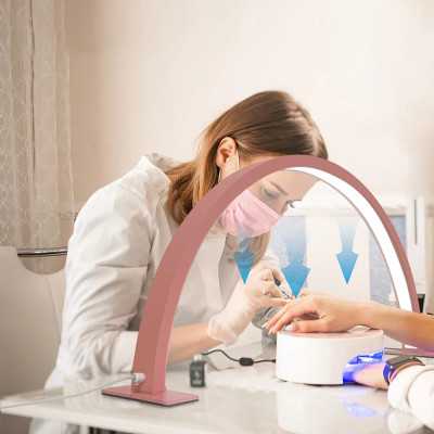 "Lámpara Media Luna LED para Manicura - Diseño Elegante y Cuidado de Ojos"